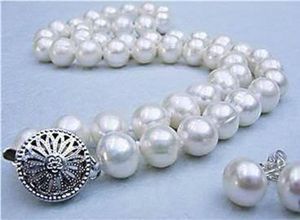 ingrosso set perle coltivate in bianco-Dettagli circa mm Real Bianco naturale Akoya Collana coltivata Set di orecchini Set