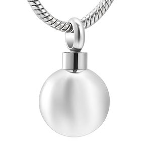 Ball Locket Cremation Pendant Necklace Stainless Steel Memorial Keepsake Jewelry for Ashes Holder Free engrave