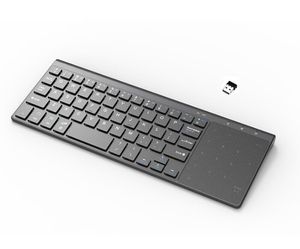 bluetooth drahtloses tastatur-touchpad großhandel-2 g Wireless Tastatur Wireless Multi Touch Touchpad Nicht Bluetooth Mini Keyboards mit USB Empfänger für Android Smart TV Laptops