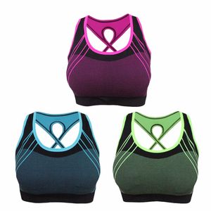 Women Quick Dry Sports Bra Cross Back Hollow Push Up Padded Crop Tops Shockproof Fitness Underwear Yoga Running Vest Top