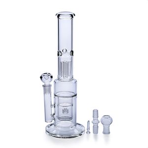 Recycler Hookahs Glass Bongs Oil Rigs Height inch Arm Tree Birdcage Fritted Disk Perc Hand Blown Ash Catcher Free Glass Bowl