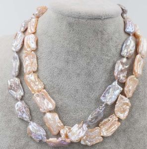 wow freshwater pearl pink purple reborn keshi biwa baroque mm necklace quot nature FPPJ beads
