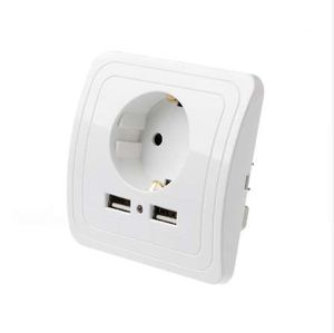 ingrosso prese plugs.-Dual USB Porta USB V A Caricabatterie da muro elettrico Adattatore EU Plug Socket Power Charging Outlet