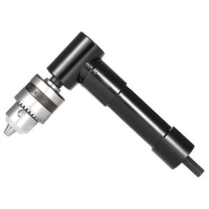 Freeshipping High Quality Cordless Right Angle Drill Attachment Adapter With quot Keyed Chuck mm Hex Shank Power Tool Accessories
