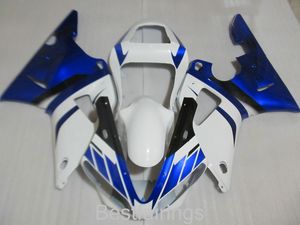 Gratis Custom Fairing Kit voor Yamaha R1 Wit Zwart Blauwe Backings YZF R1 FS16
