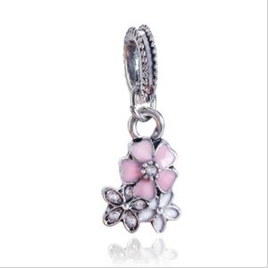 Wholesale pandora cherry charm resale online - Fits Pandora Bracelets Cherry Blossom Pendant Silver Charms Bead Dangle Charm Beads For Diy European Sterling Necklace Jewelry