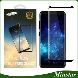 3D Full Lijm Hele Cover Gevallen Vriendelijke Gehard Glas Protector voor Samsung Galaxy Note S6 Edge S7Edge S8 S9 S8Plus S9 Plus Note