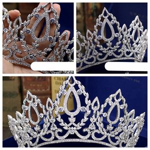 Wholesale sterling silver tiaras resale online - New bride exquisite luxury zircon crown tiara bridal wedding crown hair accessories dress accessories into the store to choose more styles