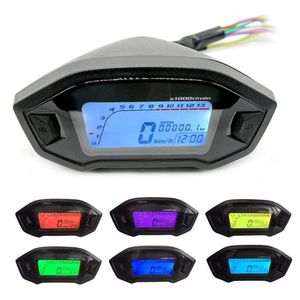 Uniwersalny Motocykl LCD Cyfrowy Prędkościomierz LED Podświetlenie LED dla DC V Cylindry Motocykl R min