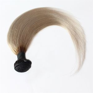 gri ombre brezilya insan saçı toptan satış-Gri Saç Örgü T1B gri Ombre Brezilyalı Düz ADET İnsan Saç Paketler Çift Atkı Remy Saç Örgü Demetleri G
