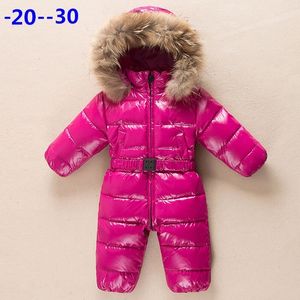 yeni doğmuş bebek bezleri toptan satış-Rusya yeni doğan bebek giysileri kış tulum sıcak kabanlar palto ceket kızlar için bebek giyim boys parka kar giyim romper