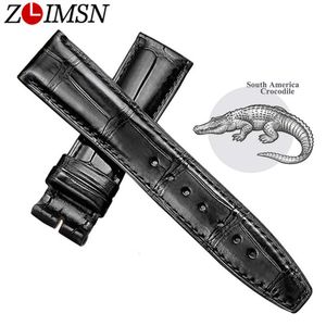 ingrosso può band-ZLIMSN Cinturino cinturino in pelle di alligatore nero Uomo Donna Cinturino in pelle di coccodrillo di lusso mm mm Può essere personalizzato