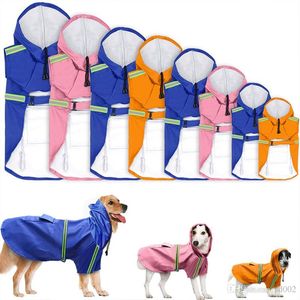 Fashion Dog Raincoat Praktyczny Refleksyjny Pasek Rainwear Wodoodporny Anti Snow Snow Rain Płaszcz Kurtka Odzież do Pet Dostaw Wiele kolorów xq Z