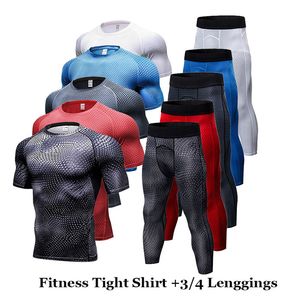 Wholesale mens yoga shorts for sale - Group buy Men s Compression Suit Leggings T shirt Quick Dry Running Set Fitness Tight Sport Jogging Suit Sportswear
