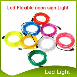 3M LED remsa Flexibel Neon Sign Light Glow EL Wire Rope Tube Neon Light Färger Bil Dans Party Kostym Controller Julljus