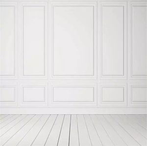 ピュアホワイトウォール写真の背景木製の床プリントインテリアルーム子供子供の写真撮影の壁紙結婚披露宴のブースの背景