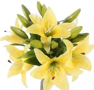 kaplan dokunmatik toptan satış-Tiger Lily Yapay Gerçek Dokunmatik Çiçekler Düğün Ev Ofis Dekorasyonu için Buketleri
