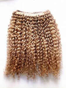 double drawn virgin hair weft venda por atacado-Nova Chega Brazilian Virgem Humana Remy Brown Cabelo Kinky Curly Cabelo Trama Suave Dupla Extensões de Cabelo Desenhado
