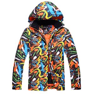 Wholesale Ski Jackets Men Graffiti color Waterproof Windproof Warm Winter Snowboard Jackets Outdoor Snow Skiing Clothes