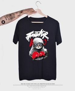 ingrosso 12 t-shirt-T shirt da uomo Arrivo Mens T Shirt Boxing Cat Cartoon Estate D stampato manica corta Tees colori Unisex coppia abbigliamento
