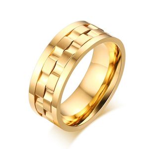 jóias anéis de engrenagem venda por atacado-Mens de aço inoxidável spinner jóias anéis mm estilo de engrenagem unisex anel de anel de anel de anel encaixam o tamanho a
