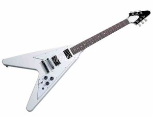 ingrosso il corpo bianco della chitarra-Arvinmusic Custom Custom V Shape chitarra elettrica bianca con corpo e collo di Mahgany hardware Chrome può essere cambiato come le vostre richieste
