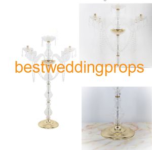 Wholesale decorations center table for sale - Group buy new arrival Tall crystal wedding centerpiece flower stand Table Center wedding decoration best0080