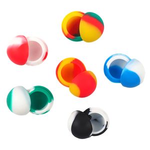 silicona balón dab aceite al por mayor-Contenedores de silicona de forma de bola ml No stick Fumar Vaporizador de aceite JARS DAB Cera Contenedor