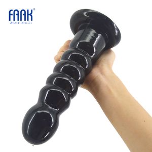 FAAK Beads anal plug suction black dildo sex toys for women men fake penis anus massage balls butt plug sex shop flexible dick S1017