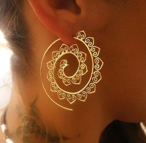 New Oval Spiral Hoop Earring Swirls Drop Dangle Earrings Exaggerated Swirl Gear shaped Heart shaped Vintage Earrings Hot Sale
