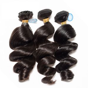 best virgin peruvian hair toptan satış-Brezilyalı Gevşek Dalga Bakire Saç Demetleri En Iyi A Işlenmemiş Perulu Hint malezya İnsan Saç Dokuma Doğal Renk Bleach Can Boya