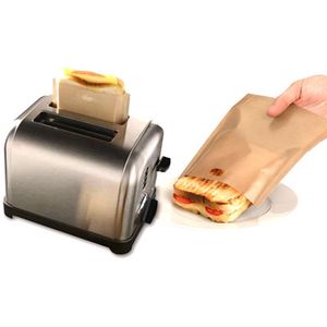 トースターバッグの非棒パンバッグサンドイッチバッグ再利用可能なコーティングガラス繊維トーストマイクロ波加熱ペストリーツール