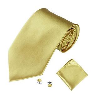 necktie set handkerchief cufflink business polyester tie hanky neckwear brand ties for men leisure wedding white black grey red