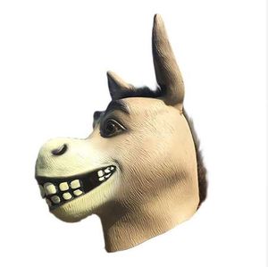 Wholesale horse head face resale online - Adult Full Face Latex Halloween Party Horse Head Mask Cosplay Masks Halloween Party Supplies Festive Animal Costume Ball Mask