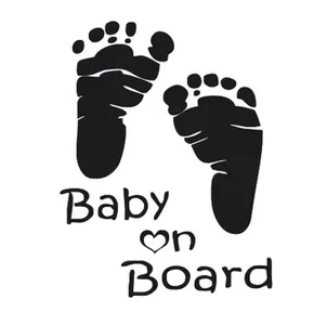Auto stickers Engelse woorden baby aan boord met baby voetafdruk snelle auto covers body dacel