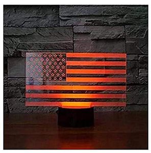3Dアメリカの国旗ストライプナイトライトタッチテーブルデスク光学イリュージョンランプ7色変更ライトホームデコレーションクリスマス誕生日プレゼント