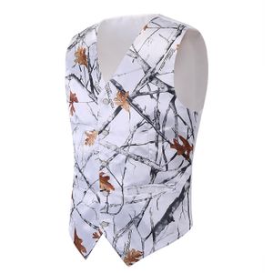 2018 Fashion white Camo Boy's Formal Wear Camouflage Real Tree Satin Vest Cheap Sale Only Vest For Wedding Kids Boy Formal wear