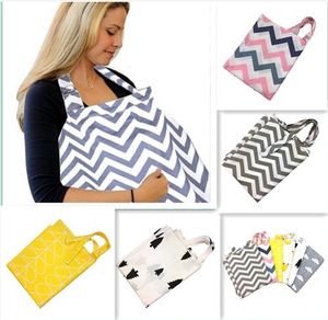 Wholesale nursing cover shawl resale online - 7 Colors Chevron Multi Use Cotton Nursing Cover Baby Mum Nursing Breastfeeding Blankets Baby Car Seat Cover Wrap Breast Feeding