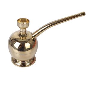Wholesale hookah brass resale online - Brass water filter environmental protection pipe magnetization filtration retro and portable spherical hookah