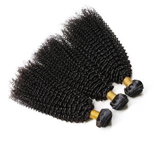 yapıştırma makinesi toptan satış-Afro Kinky Kıvırcık İnsan Saç Paketler Remy Saç Doğal Siyah Demetleri Tam End Hayır Arapsaçı Saç Dokuma Ile