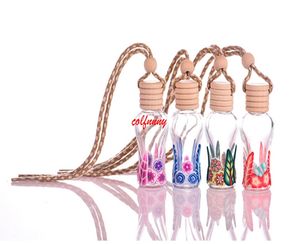 kristal parfüm şişesi yağı toptan satış-100 adet grup Küçük ml Yuvarlak Top Kristal Cam Boş Parfüm Şişesi Uçucu Yağlar Taşıma Konteyner Araba Kolye FXS13