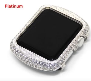 För Apple Watch Series Rhinestone Diamond Case Handgjorda Zircon Crystal Bezel Electroplating Gold Watch Cover mm mm