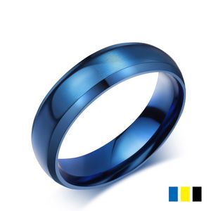 Groothandel L roestvrij staal blauwe ring partij sieraden voor mannen vrouwen matte mm US maat tot zwarte goudkleur beschikbaar