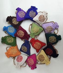 MIX COLORS FOLK Coin Purse Thickening jute Drawstring Gift Bags for Jewelry cotton Pouch Chinese PACKING BAGS