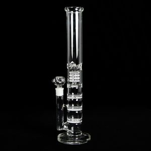 Straight Tube Glass big Bong Triple Dab Rig Birdcage Perc Hookahs Honeycomb Water Pipes Oil Rigs Bongs For Smoking With Banger Bowl mm