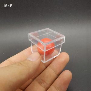 Mini storlek boll genom tomt låda magiska tricks illusion game leksak undervisa intelligens leksaker för barn