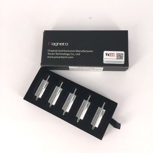 100 authentieke vervangende keramische hoofdspoelen voor Yocan Magneto Wax Pen Kit met mAh batterij Magnetische verbinding DAB Tool Coil Cap