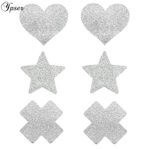 YPSER PARTEN Gemengd Zilver Tepel Cover Borstbloemblaadjes Melk Pasta Disposable Adhesive Stain Fashion Pastice Heart Star Cross