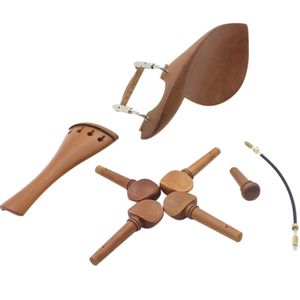 Wholesale violin tuning resale online - 4 Violin Chin Rest Chinrest Jujube Wood with Tuning Peg Tailpiece Tailgut Endpin Violin Accessory Kit