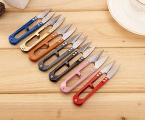 Wholesale best yarns resale online - cross stitch type U small scissors sewing thread spring yarn scissors Color scissors useful tool for kitchen or family best